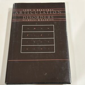 ARTICULATION DISORDERS Hardcover Book by Bernthal and Bankson - 329 Pages